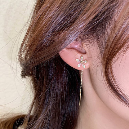 BloomSpark – Shiny Diamond Flower Earrings – image 4