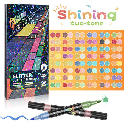 SparkInk – Glitter Effect Brush Markers – 96 Colors / Buy Pens Only