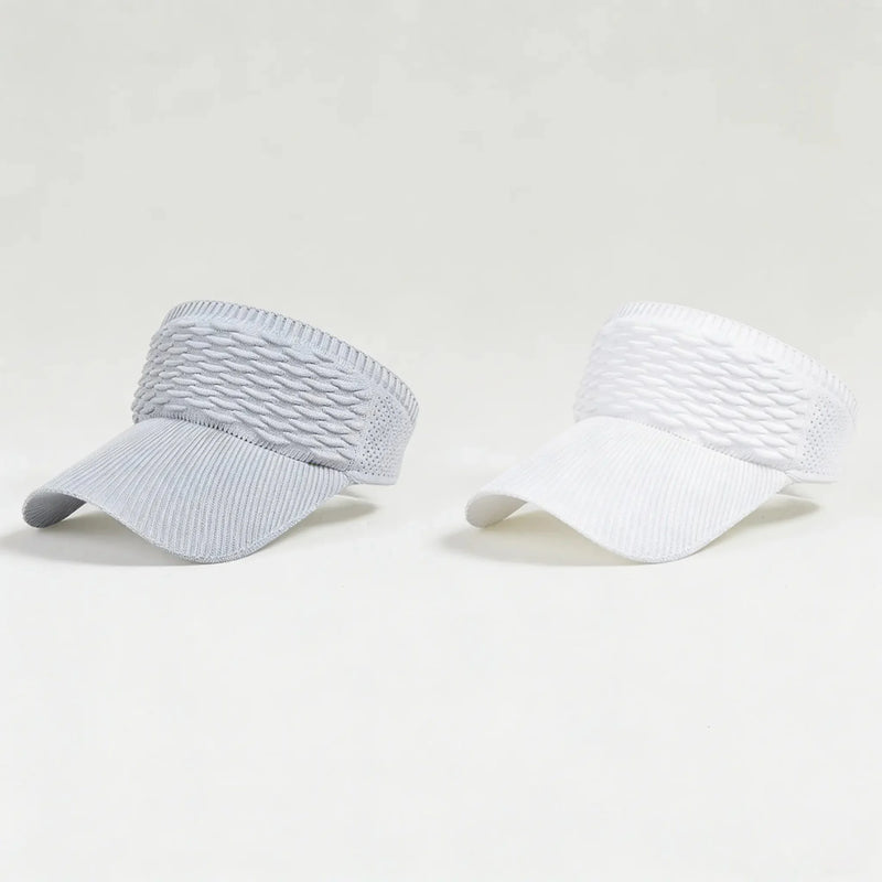 BreezeShade – Women's Open-Top Sun Protection Cap – Gray+White