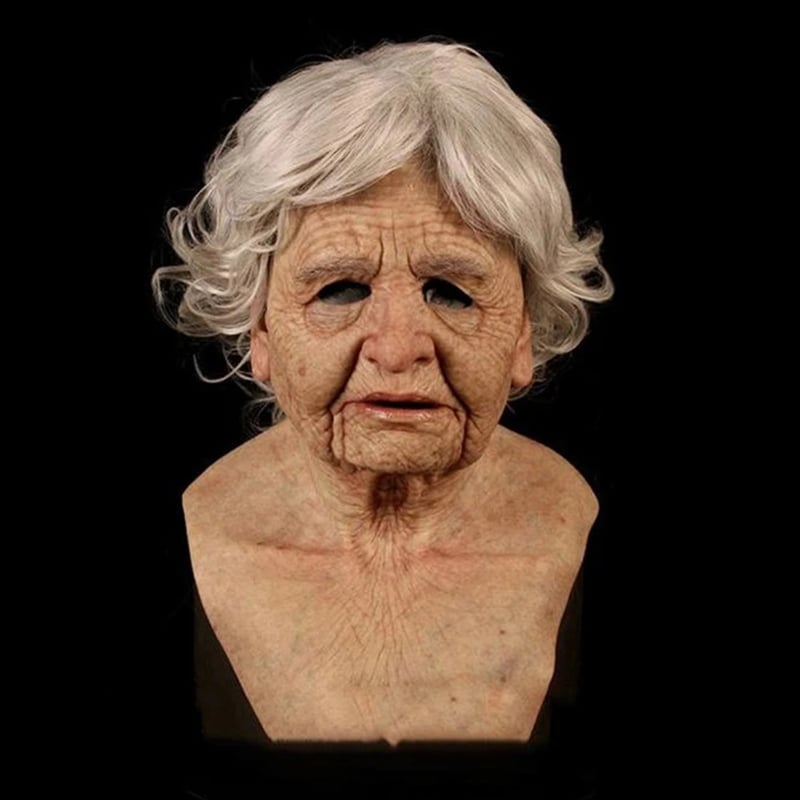 SafeFit – Lightweight & Breathable Mask Headgear – White Hair Grandma