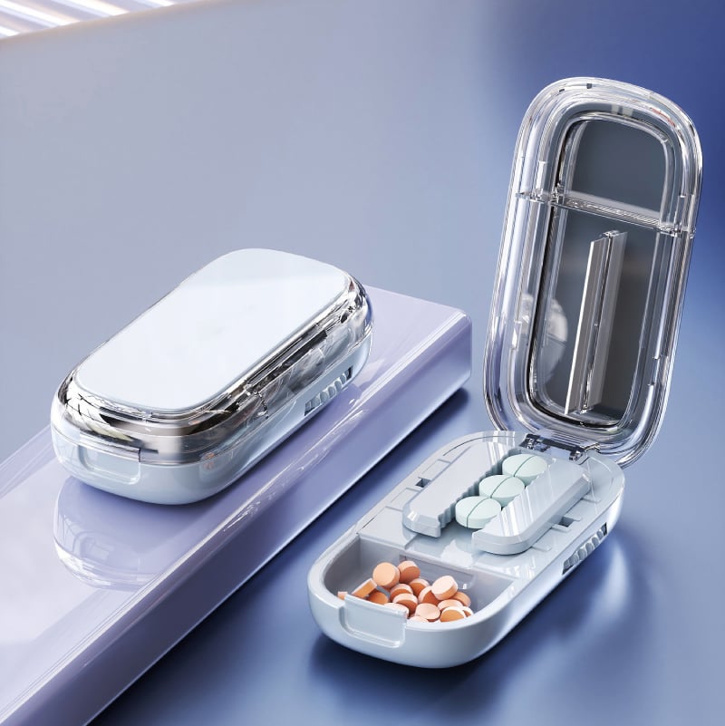 TrimTab | Compact Travel-Friendly Pill Cutter – BLUE