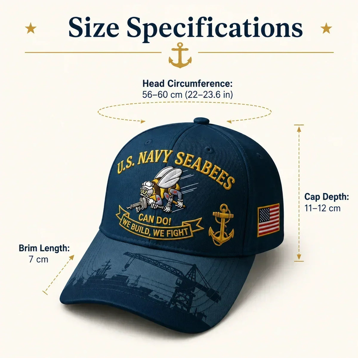 Seabee - US Navy Seabees “Can Do!” Tribute Cap – image 3