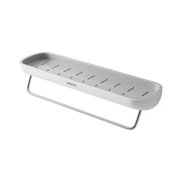 AquaHold – No-Drill Bathroom Storage Shelf – With Towel Bar / Gray