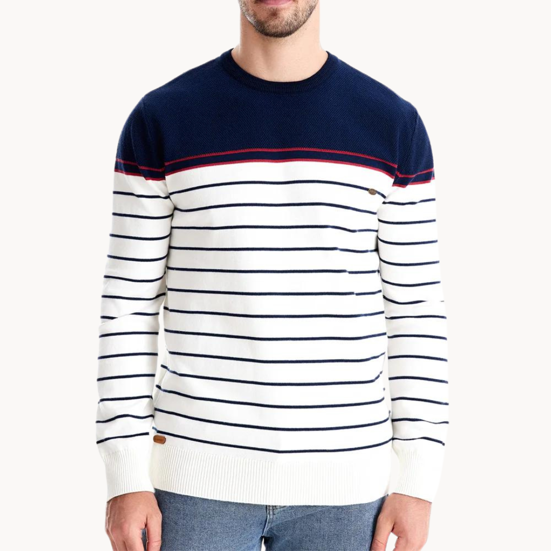Atlantic Stripe Cotton Sweater – image 9