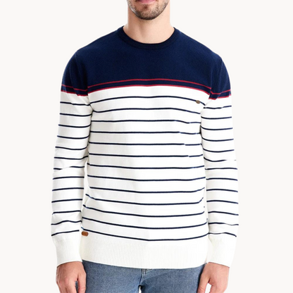 Atlantic Stripe Cotton Sweater – image 9
