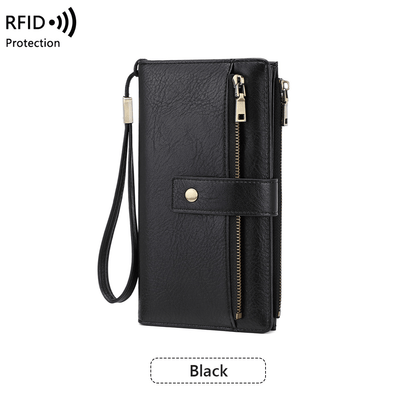 LunaVault – RFID Blocking Elegant Long Wallet – Black