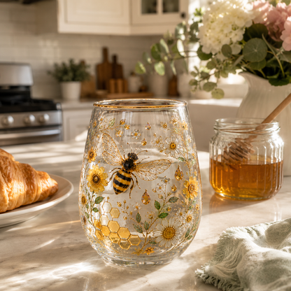 HoneyGlow Garden - Bee Glass Tea Cup – image 4