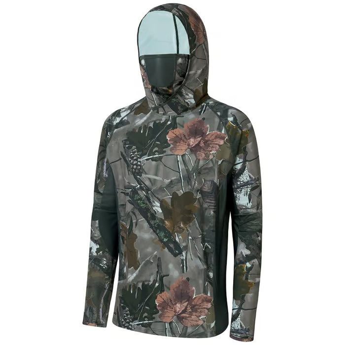 SunGuardPro - UPF 50+ Camo Hunting & Fishing Hoodie with Mask – Woodland I / S