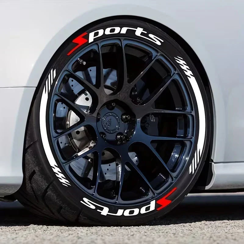 RimStrike – 3D Tire Decal Set – White / 1 PACK(4 PCS)
