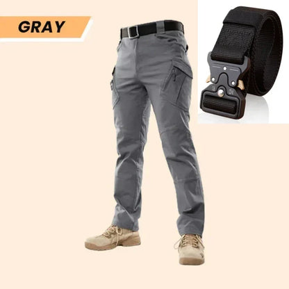 IronStride – Multi-Purpose Tactical Utility Pants – Grey / S(30"-32" WAIST) / Belt version