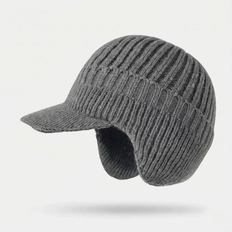 FjordWarm™ • Thermal winter beanie with ear protection – Grey