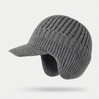 FjordWarm™ • Thermal winter beanie with ear protection – Grey