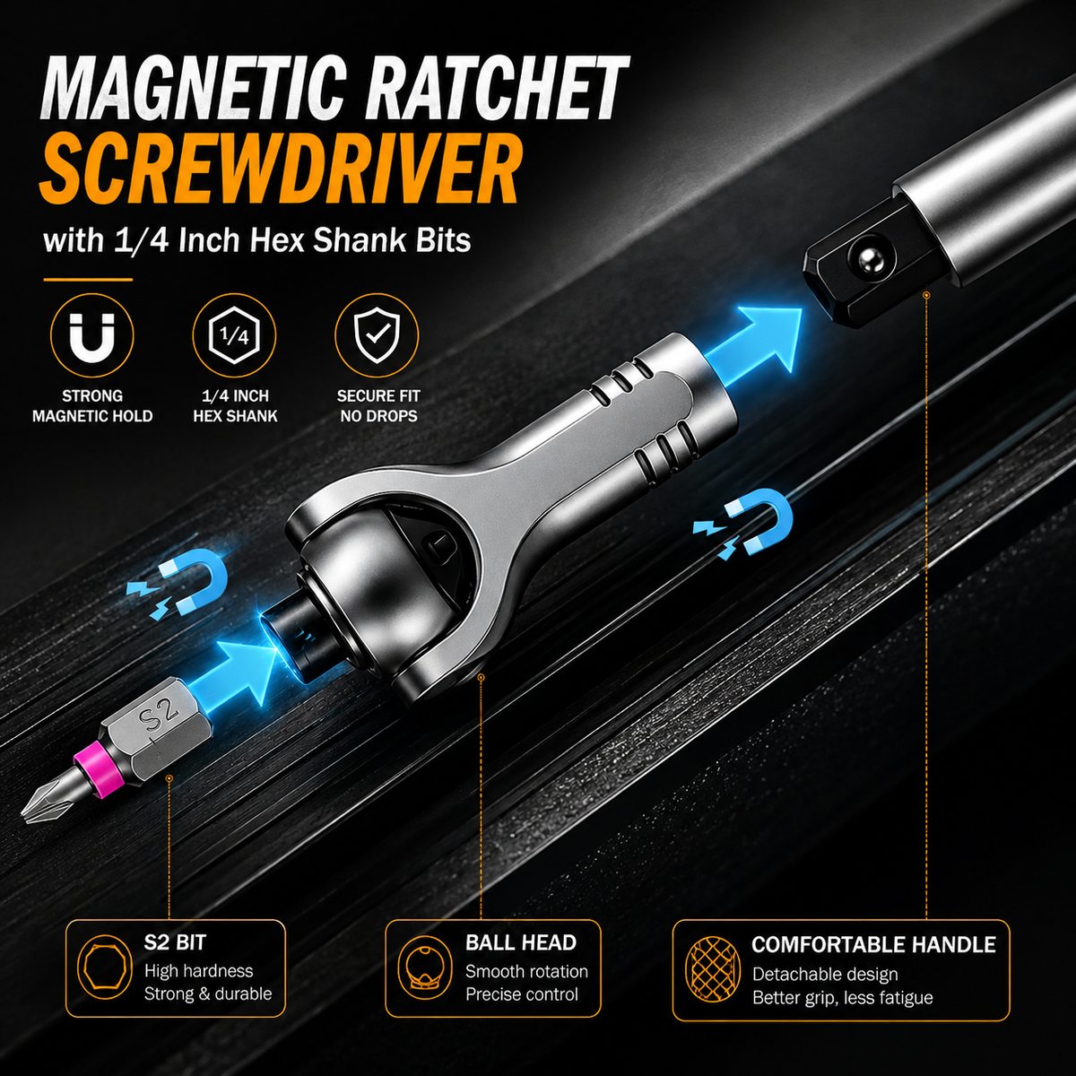 MagnaFix – Precision Magnetic Ratchet Screwdriver Set – image 4