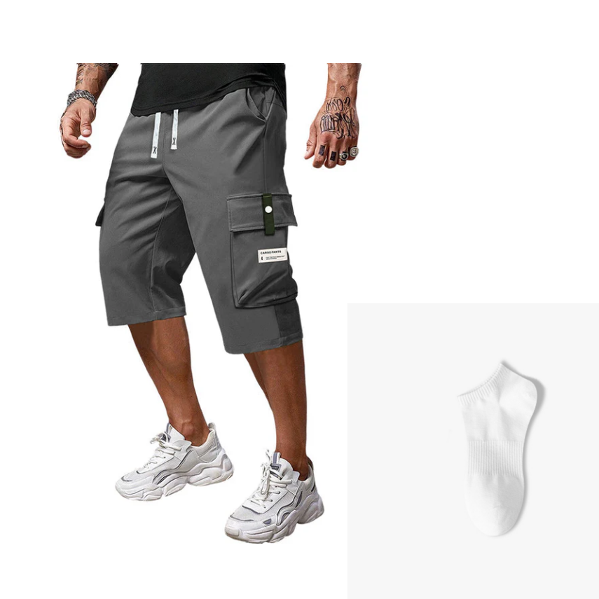 TrailBlaze – Durable Men’s Casual Cargo Pants – Dark Gray / XXS / Pants+Sock (1 pair)