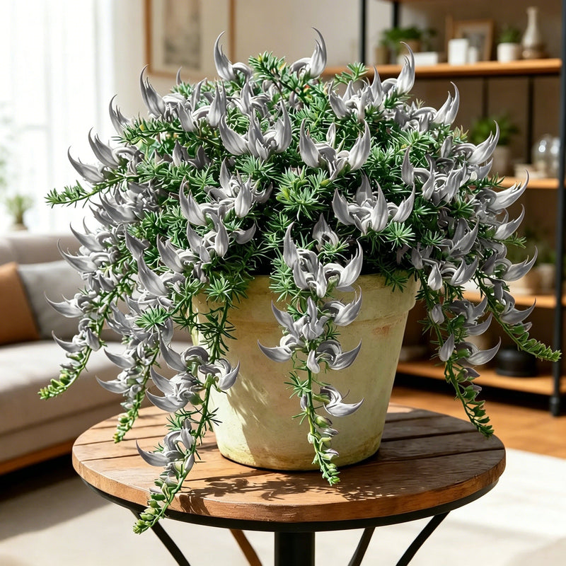 ParrotBloom – Rare Parrot Beak Spider Plant – Grey / 2 Bulbs-Small flower pot
