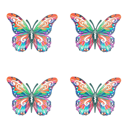 Butteriva – Metal Butterfly Wall Art – 4x Orange Butterflies / Stater Pack