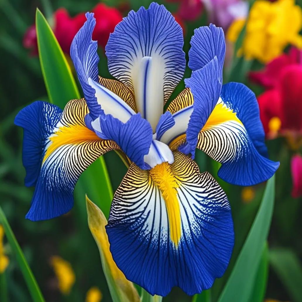 BloomAura – Exotic Tall Bearded Iris Flower – Sapphire Veil / 2 Iris Rhizomes