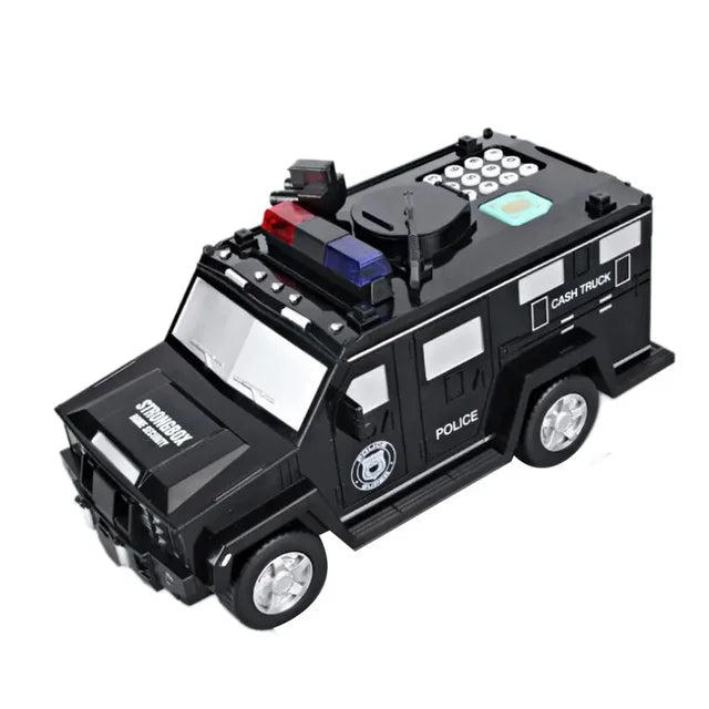 Armored Car Money Saving Box, Electronic Piggy Bank for Boys & Girls – Black