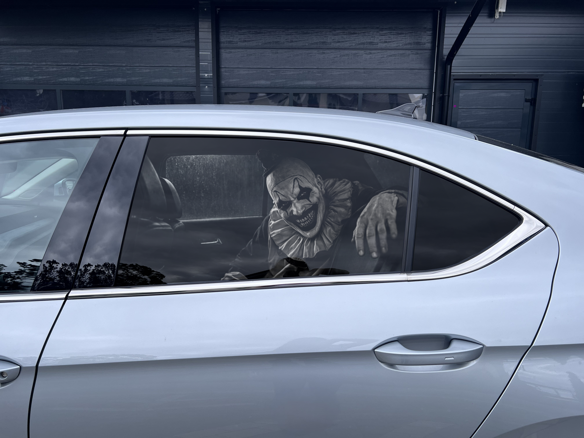 PrankVision – Clown Art Car Window Sticker – One side