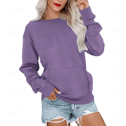 CozyCore – Women’s Crewneck Hoodless Sweatshirt – Purple / S
