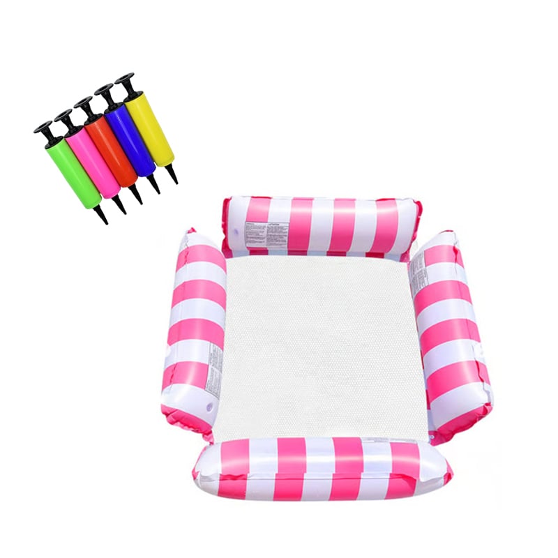 SunFloat Elite – Water Relax Hammock – straight stripes - rose red