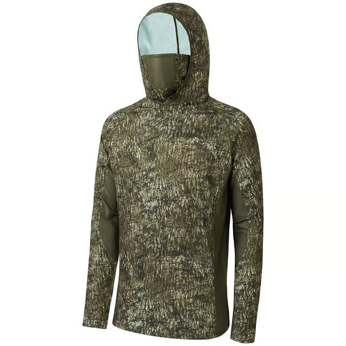 SunGuardPro - UPF 50+ Camo Hunting & Fishing Hoodie with Mask – Mossy Wood / S