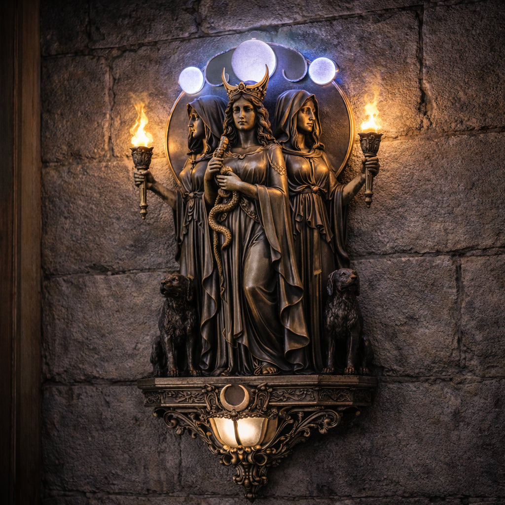 LunaHecate – Mystical Wall Lamp – 10 inches