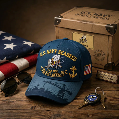 Seabee - US Navy Seabees “Can Do!” Tribute Cap – BUY 1 / One Size Fits Most (Circumference 21 5/8"- Circumference 24 1/8")