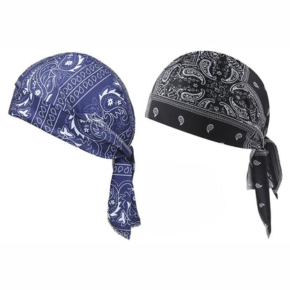 Elastic Cycling Sports Cap – Navy Blue+Black