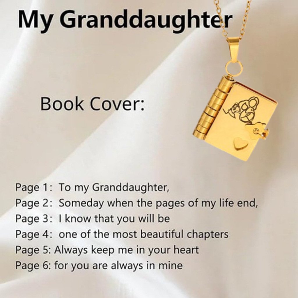 LoveStory – Chapter Book Necklace Gift – Golden / A Beautiful Gift Box Included With Every Order