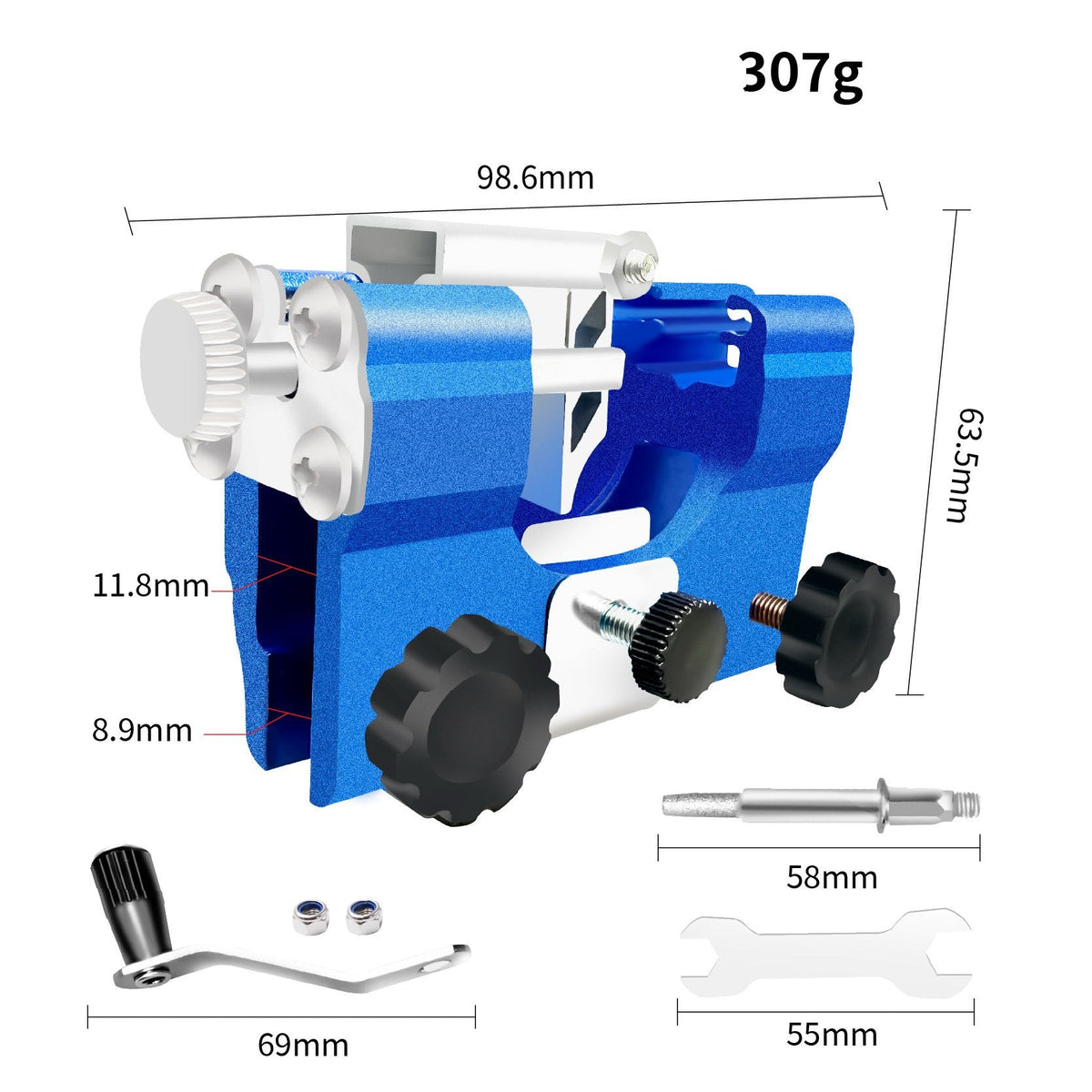 AuraSharp – Multipurpose Portable Chainsaw Blade Sharpener – Blue(big)
