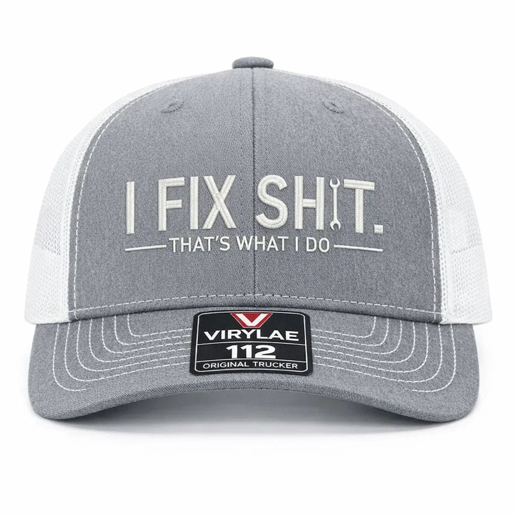 ToolTalk Cap – Funny Fixer Hat – Grey/White / Buy 1