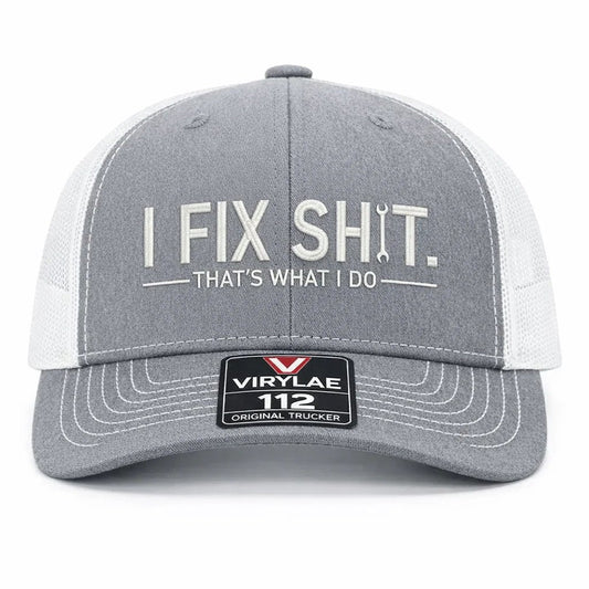 ToolTalk Cap – Funny Fixer Hat – Grey/White / Buy 1
