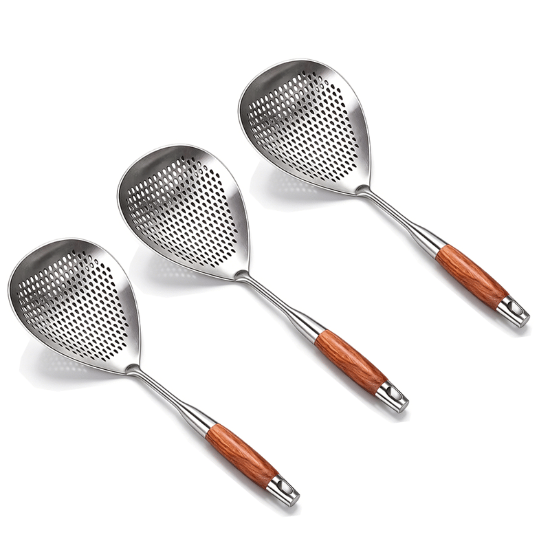 ChefWood – Wooden Handle Stainless Steel Skimmer – 3 PCS(Save $10)
