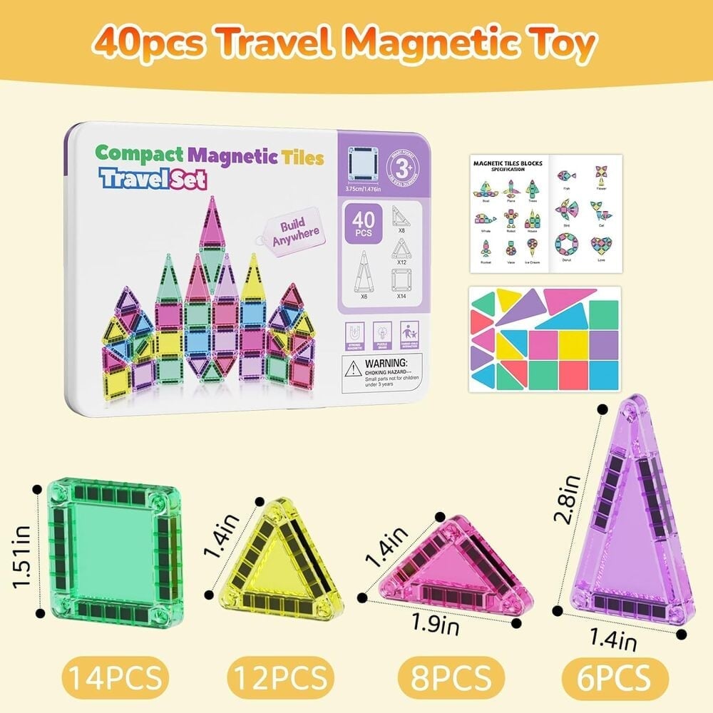 MagnaBuild – Magnetic Tiles Building Blocks Set – 1 Set
