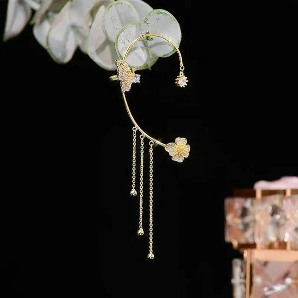 ButterGlow – Cubic Zirconia Butterfly Fringe Earrings – image 6