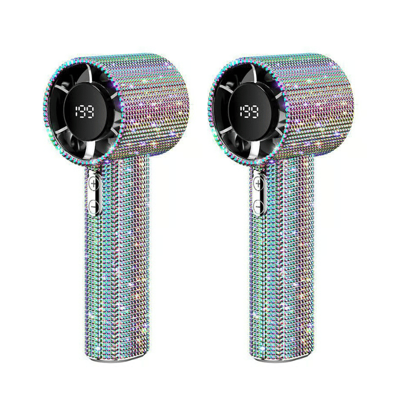 BreezeLux – Luxury Rechargeable Handheld Turbo Fan – S5 Colorful Diamond*2pcs