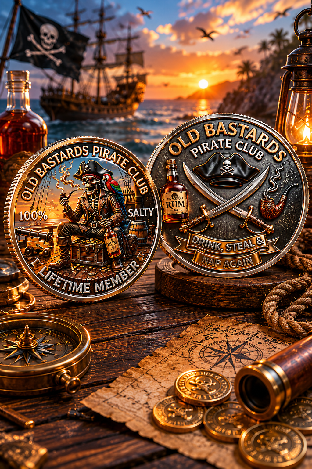 RumRaider – Double-Sided Pirate Challenge Coin – image 7