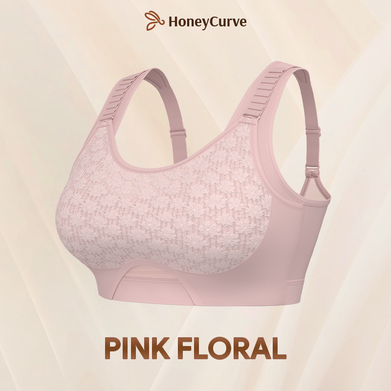 CurveCharm Pro – Soft Lift Comfort Bra – Pink Floral / 30