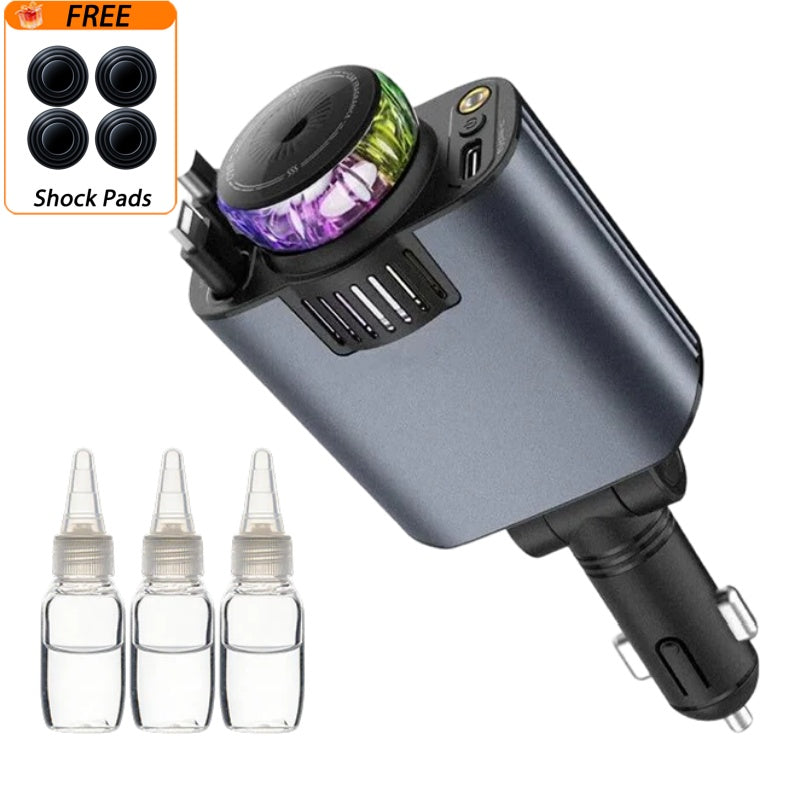 AuraNova – 5-in-1 Smart Charger & Aroma Diffuser – 5-in-1 Charger & Aroma Diffuser & Starlight Ceiling / Buy 1 / Free 4 Pcs Car Door Shock Absorbing Pads