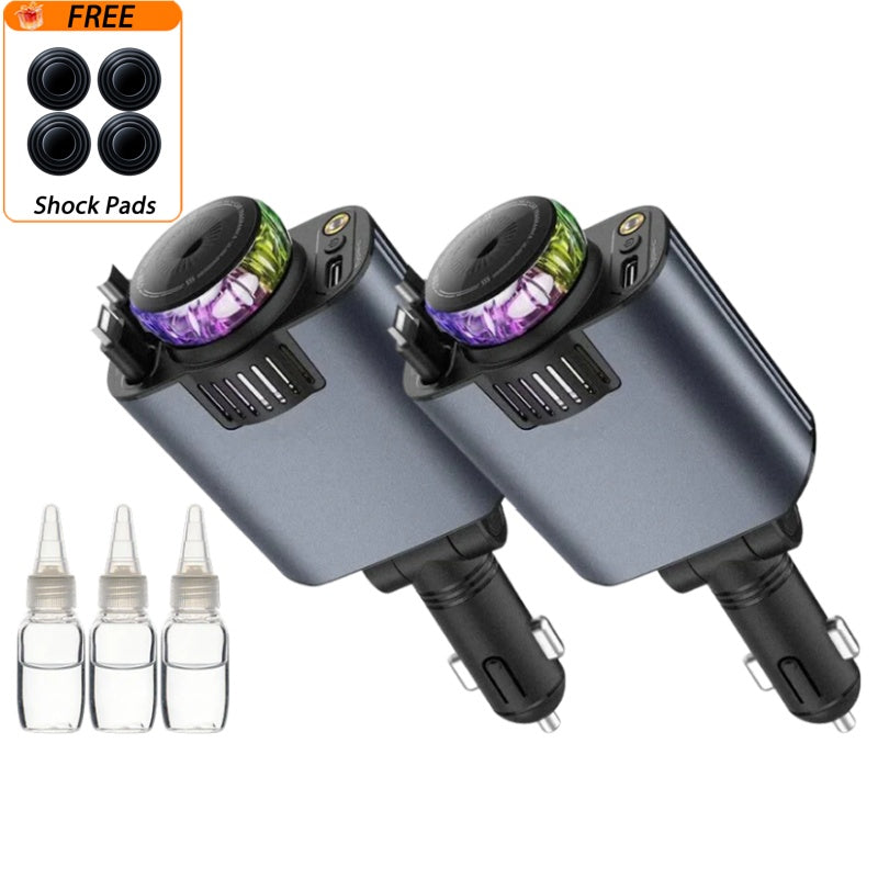 AuraNova – 5-in-1 Smart Charger & Aroma Diffuser – 3-in-1 Charger & Starlight Ceiling / Buy 2Save ＄10 / Free 4 Pcs Car Door Shock Absorbing Pads
