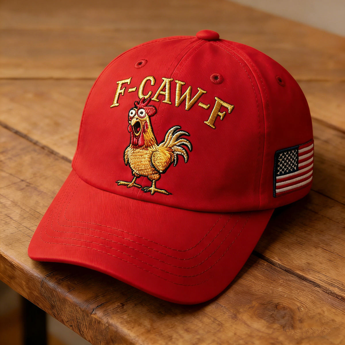 CluckPride – Made in USA Rooster Hat – Red / One Size Fits Most (Circumference 21 5/8"- Circumference 24 1/8")