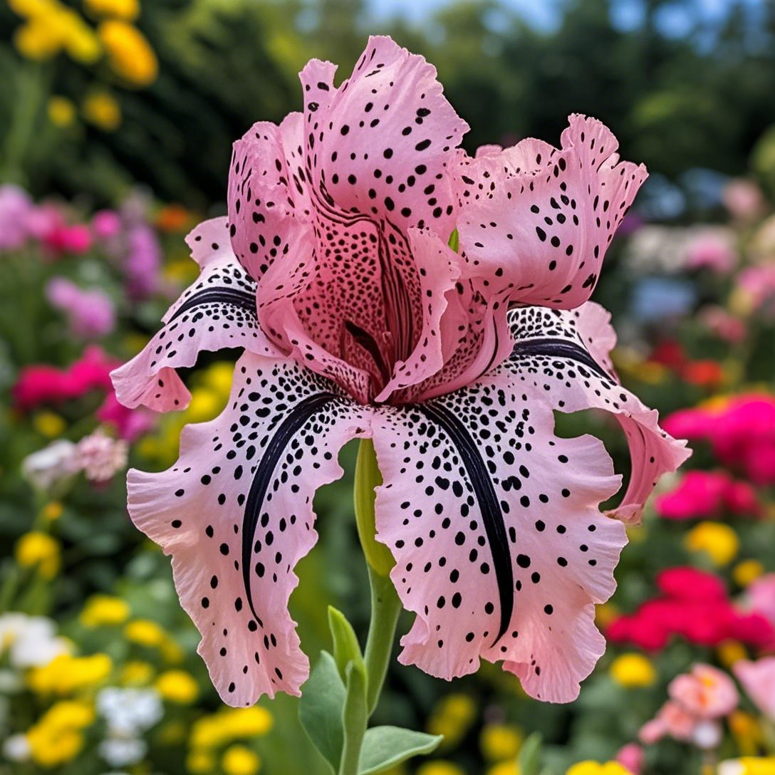 BloomAura – Exotic Tall Bearded Iris Flower – Pink Panther / 2 Iris Rhizomes