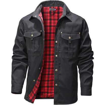 VistaWork – Versatile Flannel-Lined Utility Shacket – Black / S