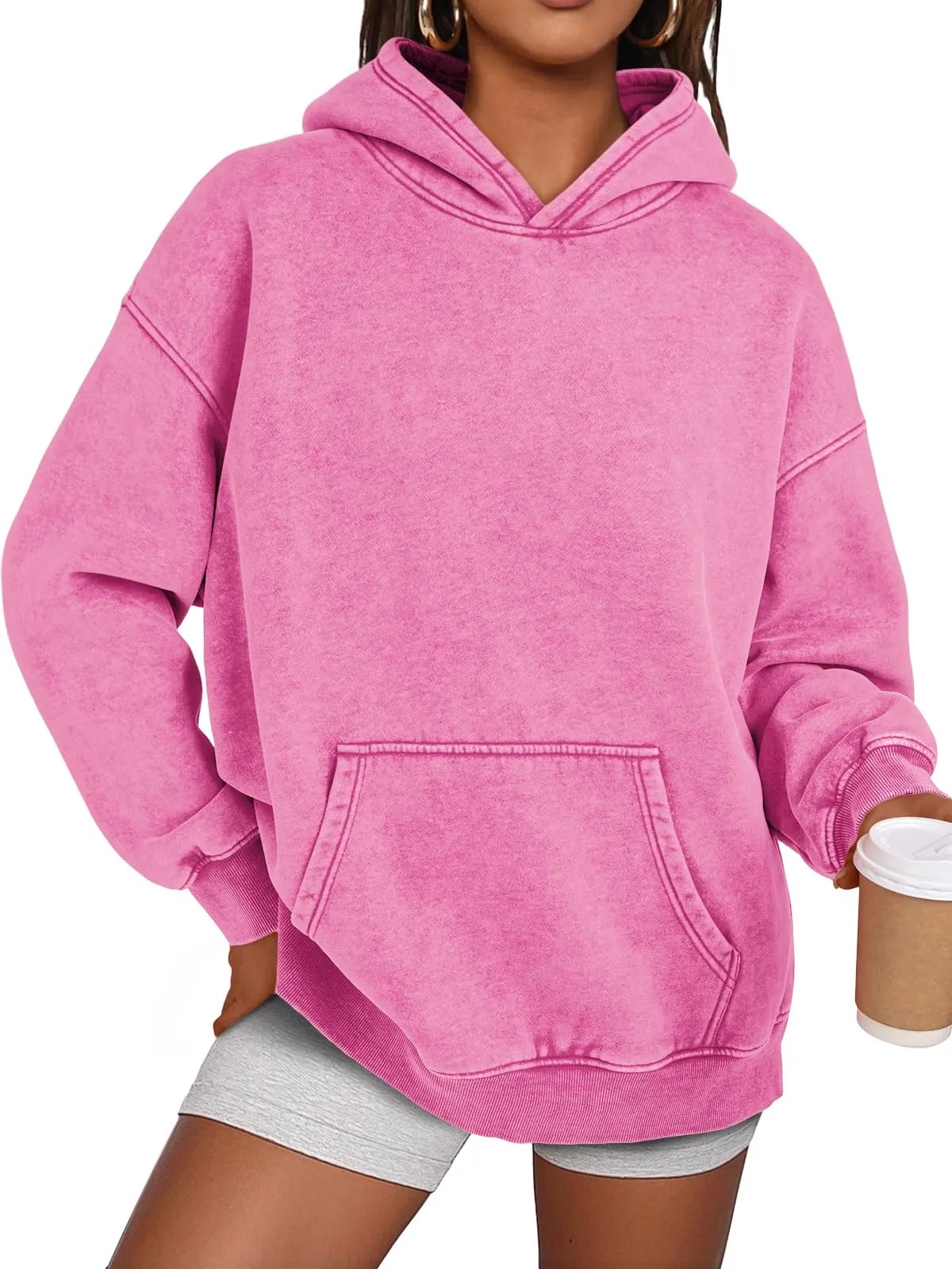 RetroVibe – Acid Wash Pullover – Pink / S