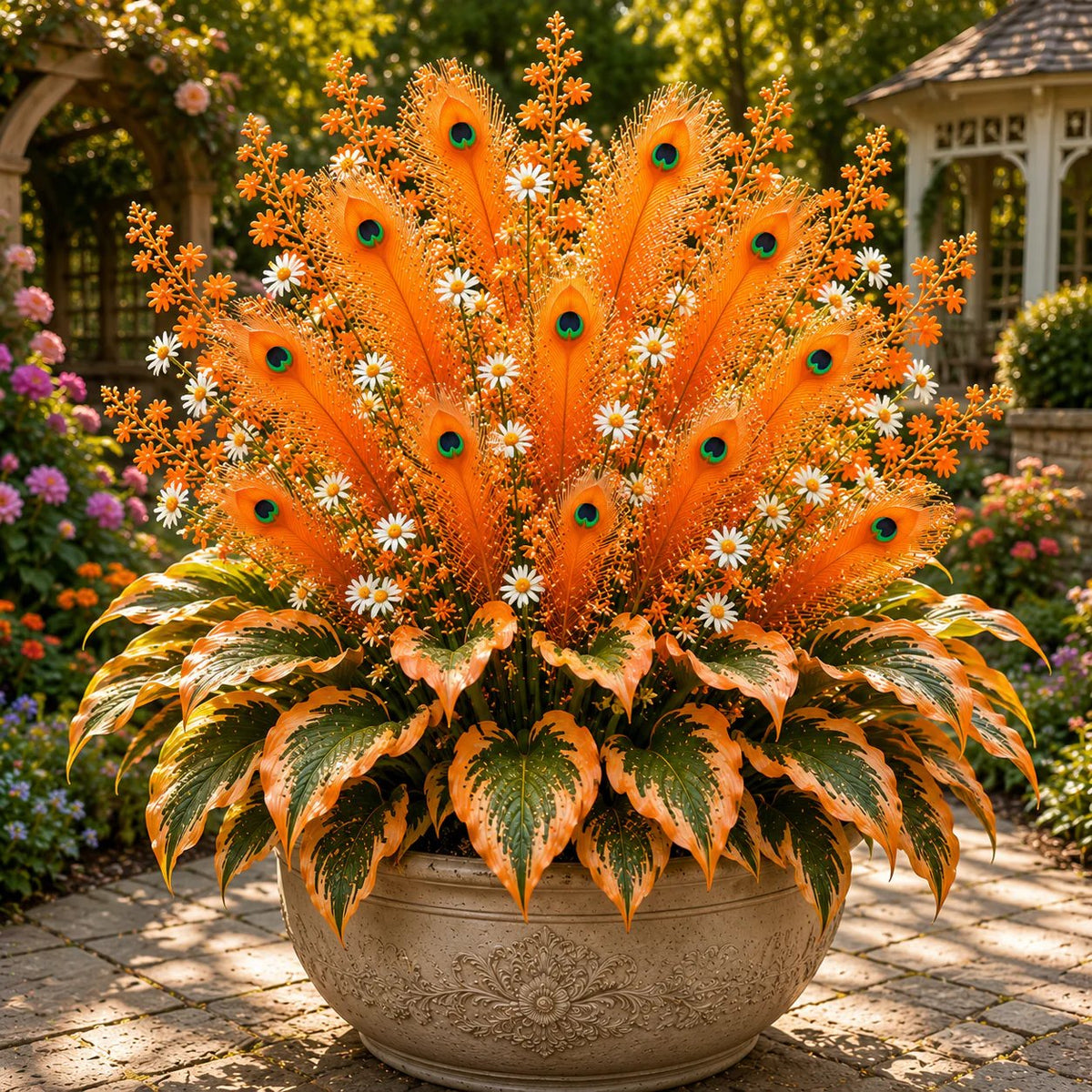 FlameFeather – Peacock Hosta Bulbs – Orange / Starter Garden Set(200 pcs)