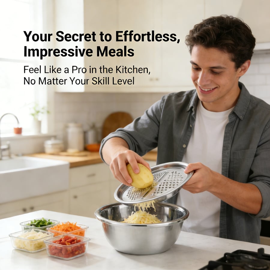 GrateCraft | 3-in-1 Stainless Steel Grater Bowl – image 6