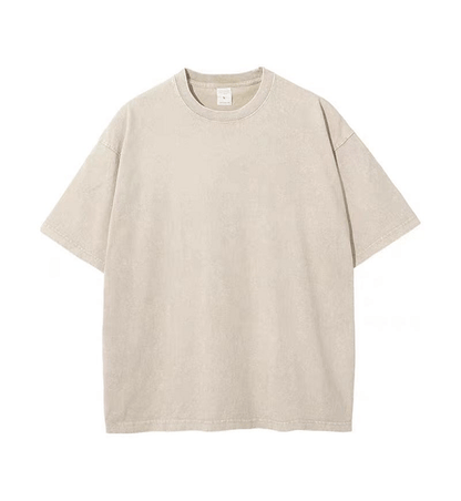 Oversoul – Relaxed Fit Acid Wash Tees – Apricot / S（88.0 lbs ~110.0 lbs ）