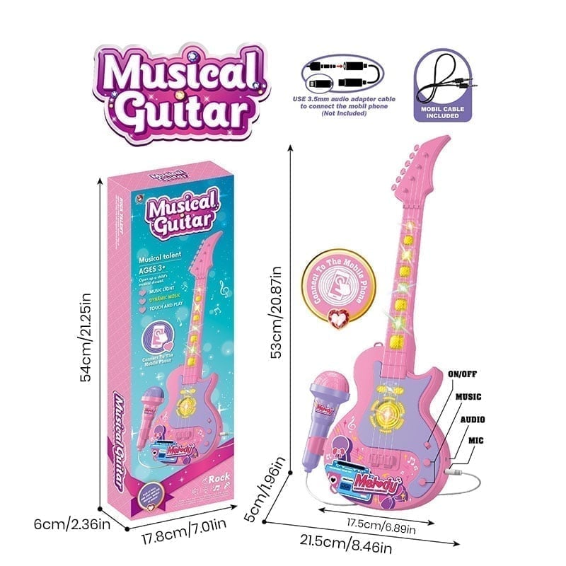 TinyVoice – Kids Music Performance Set – Guitar - Pink