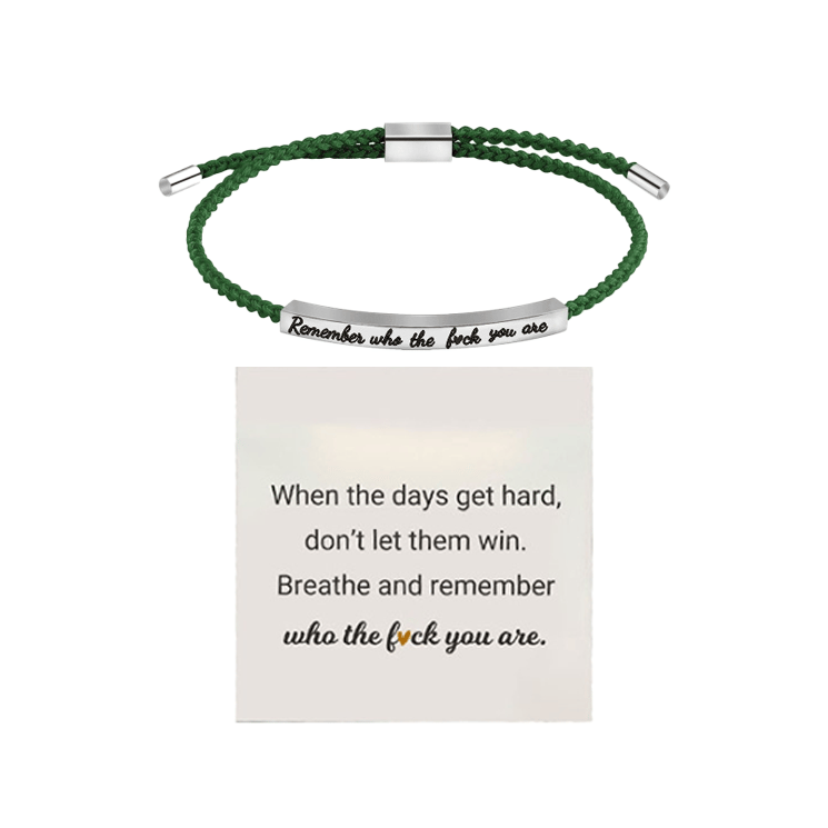 SoulSpeak – A Bracelet of Encouragement & Strength – Silver / Green